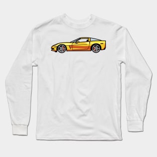 Chevrolet corvette C6 Velocity Yellow Digital painting Long Sleeve T-Shirt